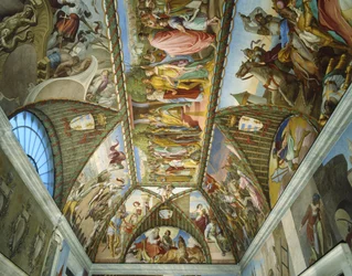 Scenes on the ceiling of the Sala dell